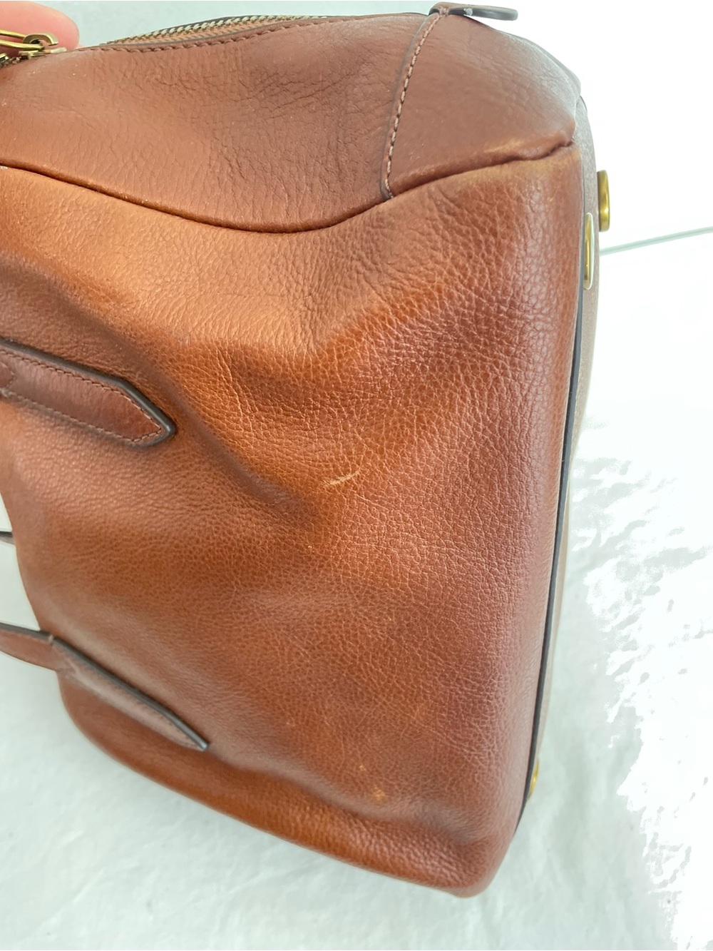 Fossil Sydney Leather Satchel Bag – Medium Brown - Picture 7 of 13